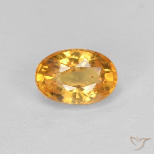 0.75ct 자연스러운 딥 오렌지-골드 사파이어, 타원형, VVS