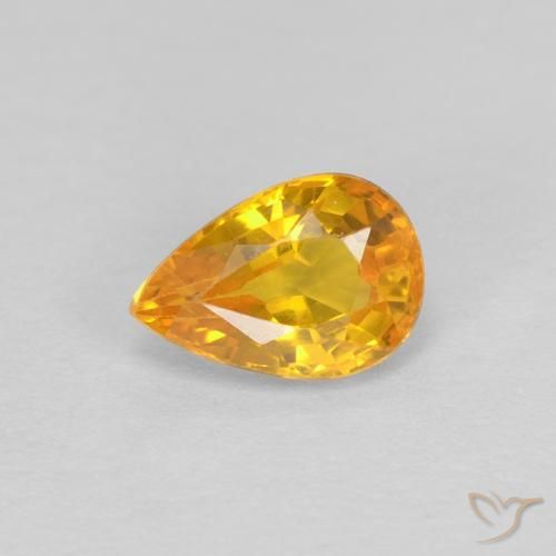 0.63ct 자연스러운 골든 사파이어, 배 모양, VVS