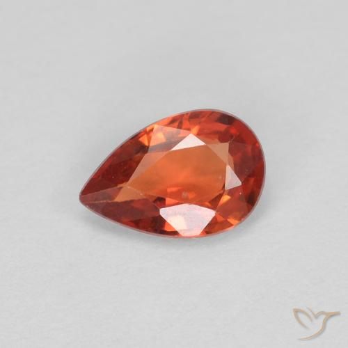 0.50ct 자연스러운 붉은 오렌지 사파이어, 배 모양, VVS