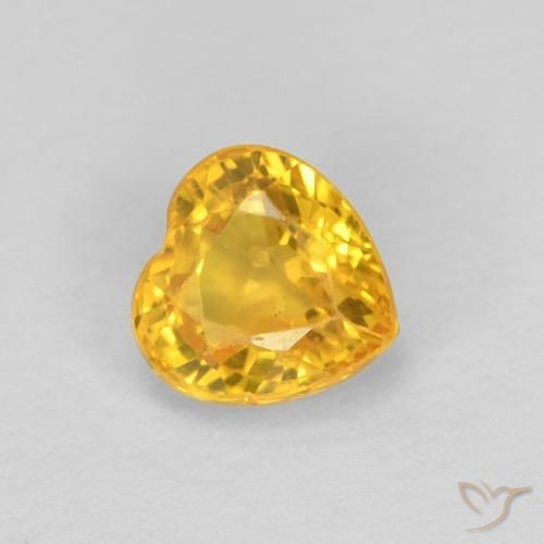 0.52ct 자연스러운 골든 사파이어, 마음, VS