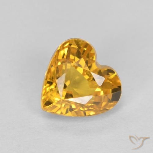0.56ct 자연스러운 골든 오렌지 사파이어, 마음, VVS, Photo A