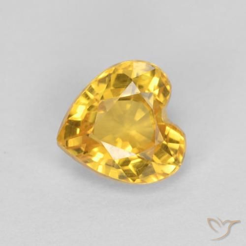 0.53ct 자연스러운 골든 오렌지 사파이어, 마음, VVS
