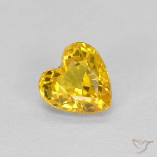 0.44ct 자연스러운 골든 사파이어, 마음, VVS