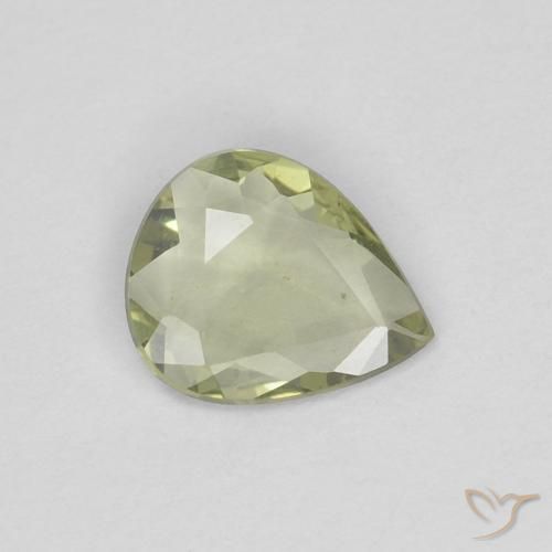 0.34ct 자연스러운 따뜻한 녹색 사파이어, 배 모양, VVS-VS