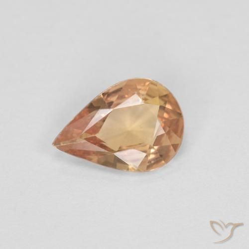 0.51ct 자연스러운 라이트 피치 골든 사파이어, 배 모양, VVS