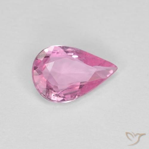 0.35ct 자연스러운 핫 핑크 사파이어, 배 모양, VVS