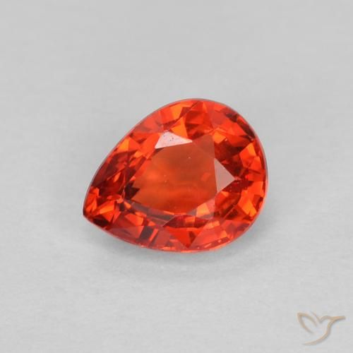 0.46ct 자연스러운 밝은 크림슨 레드 사파이어, 배 모양, VS