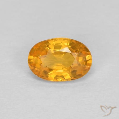 0.56ct 자연스러운 미디엄 오렌지 사파이어, 타원형, VVS-VS
