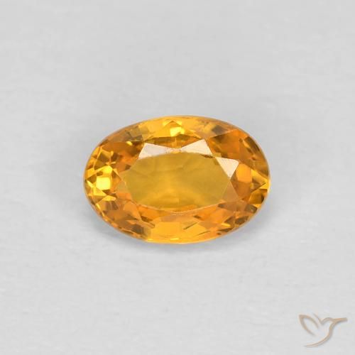 0.55ct 자연스러운 미디엄 오렌지 사파이어, 타원형, VVS-VS