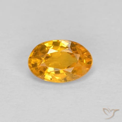 0.54ct 자연스러운 오렌지-골드 사파이어, 타원형, VS, Photo A