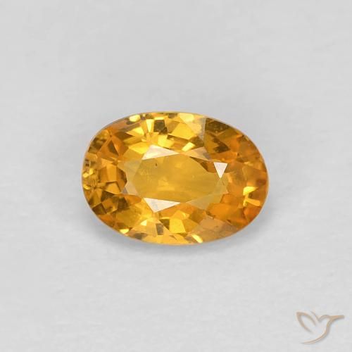 0.60ct 자연스러운 미디엄 오렌지 사파이어, 타원형, VS