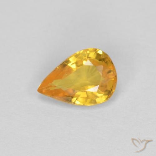 0.50ct 자연스러운 미디엄 골드 사파이어, 배 모양, VS