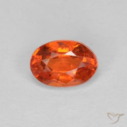 0.68ct 자연스러운 붉은 오렌지 사파이어, 타원형, VS