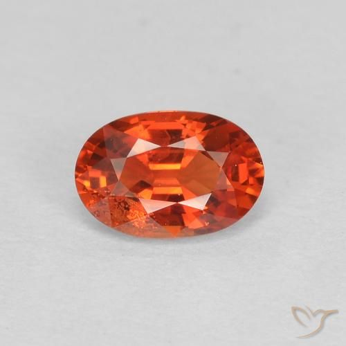 0.60ct 자연스러운 붉은 오렌지 사파이어, 타원형, VS, Photo A