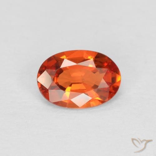 0.48ct 자연스러운 붉은 오렌지 사파이어, 타원형, VS