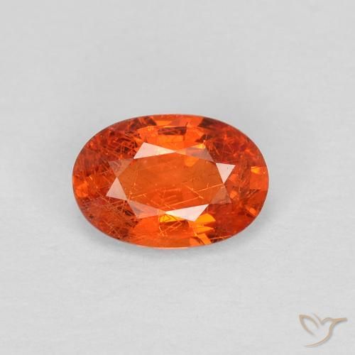 0.55ct 자연스러운 붉은 오렌지 사파이어, 타원형, VS
