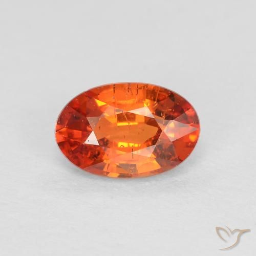 0.65ct 자연스러운 붉은 오렌지 사파이어, 타원형, VS