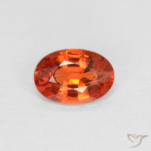 0.49ct 자연스러운 붉은 오렌지 사파이어, 타원형, VS