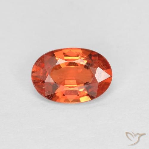 0.49ct 자연스러운 붉은 오렌지 사파이어, 타원형, VS