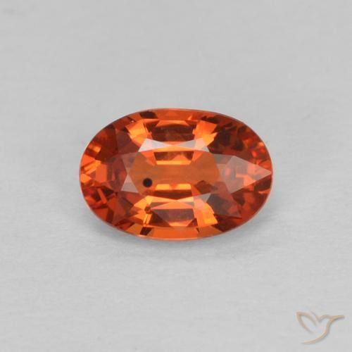 0.64ct 자연스러운 붉은 오렌지 사파이어, 타원형, VVS-VS
