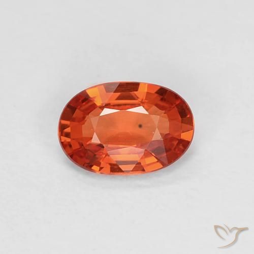 0.46ct 자연스러운 오렌지 레드 사파이어, 타원형, VVS