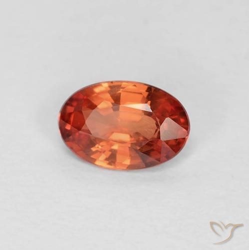 0.46ct 자연스러운 오렌지 레드 사파이어, 타원형, VVS