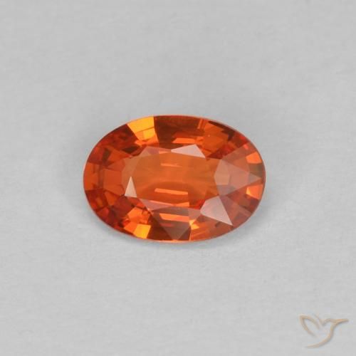 0.40ct 자연스러운 붉은 오렌지 사파이어, 타원형, VVS