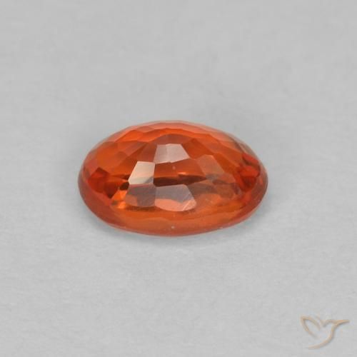 0.65캐럿 천연 붉은 오렌지 사파이어, 타원형, VVS