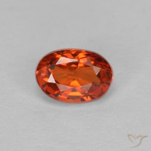 0.67ct 자연스러운 붉은 오렌지 사파이어, 타원형, VVS
