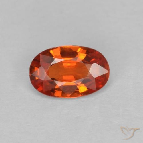 0.46ct 자연스러운 붉은 오렌지 사파이어, 타원형, VVS