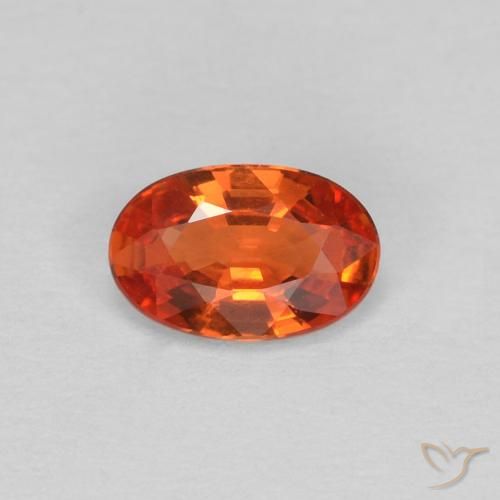0.45ct 자연스러운 붉은 오렌지 사파이어, 타원형, VVS