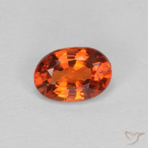 0.59ct 자연스러운 붉은 오렌지 사파이어, 타원형, VVS