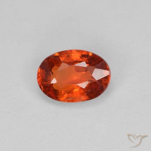 0.63ct 자연스러운 파이어 오렌지 사파이어, 타원형, VS