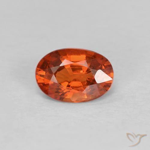 0.47ct 자연스러운 딥 앰버 레드 사파이어, 타원형, VS