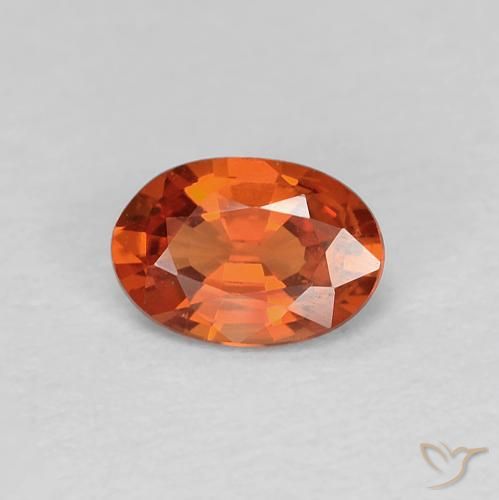 0.53ct 자연스러운 파이어 오렌지 사파이어, 타원형, VVS-VS