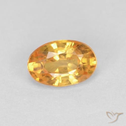 0.58ct 자연스러운 오렌지-골드 사파이어, 타원형, VVS-VS