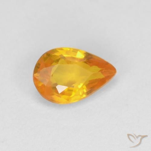 0.54ct 자연스러운 금 사파이어, 배 모양, VVS-VS