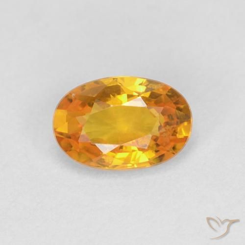 0.66ct 자연스러운 금 사파이어, 타원형, VVS-VS