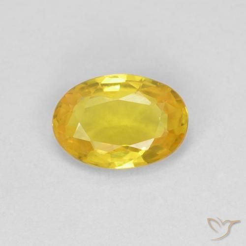 0.50ct 자연스러운 노란색 사파이어, 타원형, VVS-VS