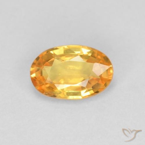 0.60ct 자연스러운 오렌지-골드 사파이어, 타원형, VVS-VS
