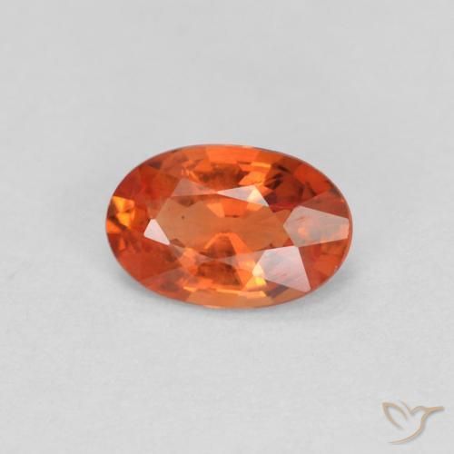 0.46ct 자연스러운 붉은 오렌지 사파이어, 타원형, VVS-VS