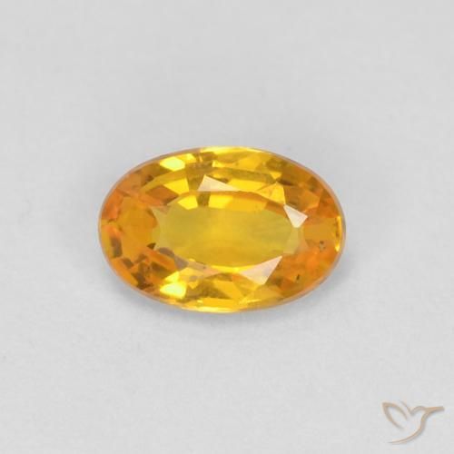 0.51ct 자연스러운 골든 사파이어, 타원형, VVS-VS