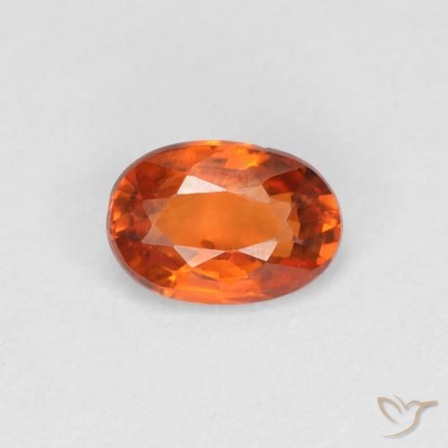 0.56ct 자연스러운 붉은 오렌지 사파이어, 타원형, VVS