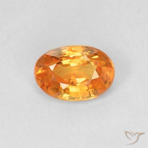 0.66ct 자연스러운 밝은 주황색 사파이어, 타원형, VVS-VS