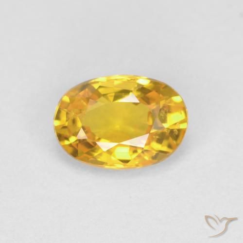 0.61ct 자연스러운 골든 사파이어, 타원형, VVS