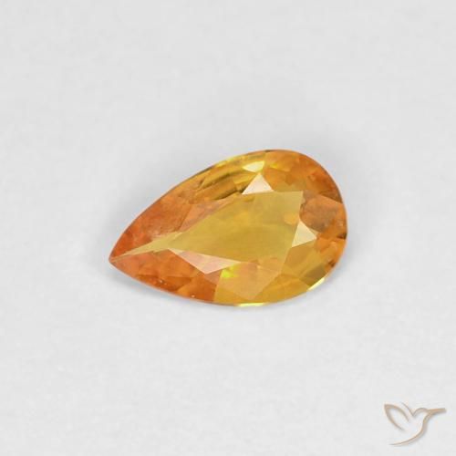 0.27ct 자연스러운 오렌지-골드 사파이어, 배 모양, VVS