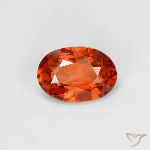 0.58ct 자연스러운 붉은 오렌지 사파이어, 타원형, VVS