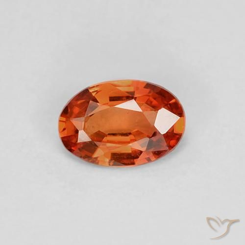 0.39ct 자연스러운 붉은 오렌지 사파이어, 타원형, VVS