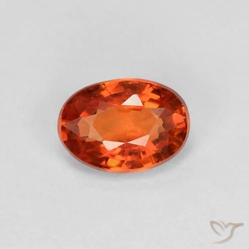 0.60ct 자연스러운 붉은 오렌지 사파이어, 타원형, VVS