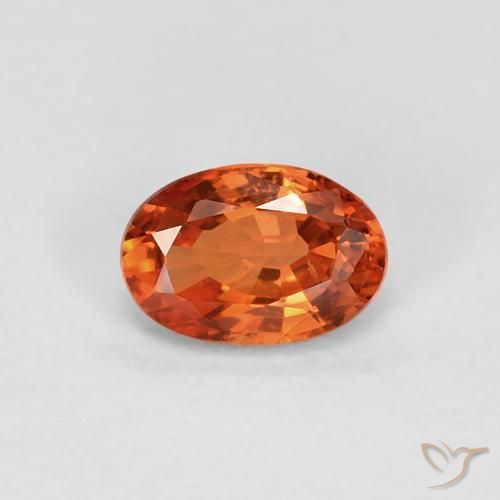 0.60ct 자연스러운 붉은 오렌지 사파이어, 타원형, VVS